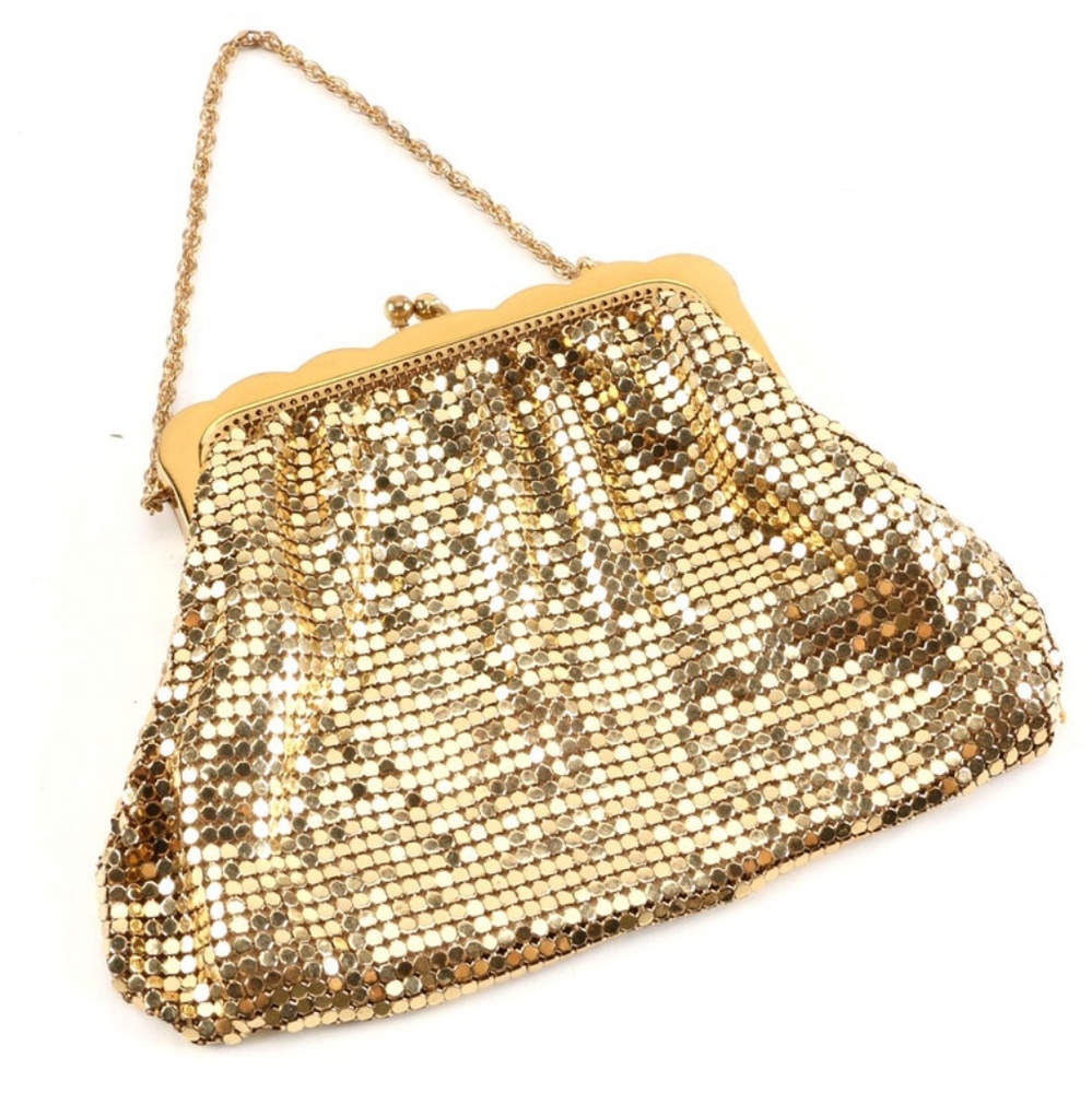 Sold 🦋 Vintage ♡ 1950 Whiting & Davis Gold Art Deco Purse